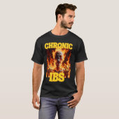 T-shirt Chronique IBS Drôle Cringe Dur Skeleton Mème Flame (Devant entier)