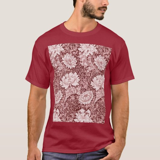T-shirt Chrysanthemum Maroon, William Morris (Devant)