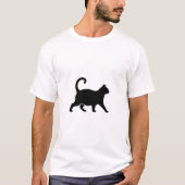 T-shirt Chubby Black Cat Silhouette Walking (Devant)