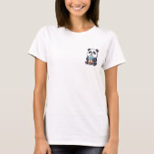 T-shirt Chubby Cartoon Panda Slurping Bubble Tea (Devant)
