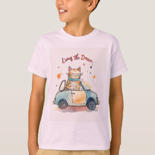 T-shirt Chubby cat dans une petite voiture