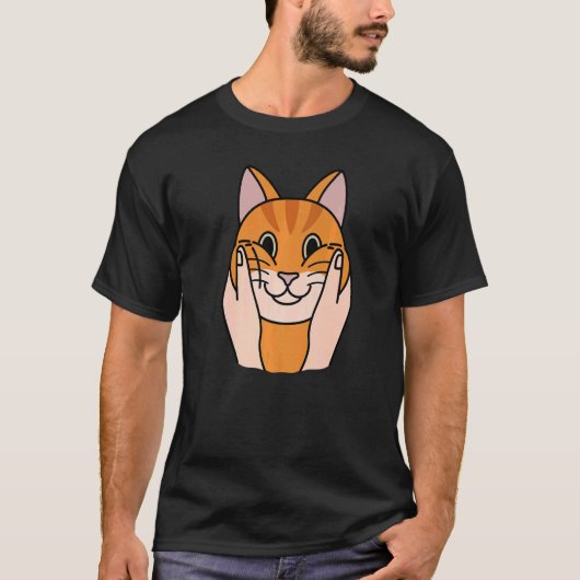 T-shirt Chubby Cheeks Ginger Chat Pet (Devant)