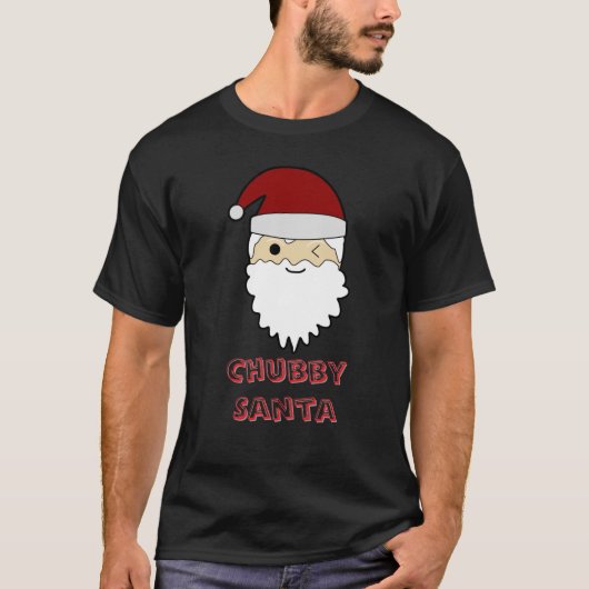 T-shirt Chubby Cute Santa Face – Adorable Christmas Tee (Devant)