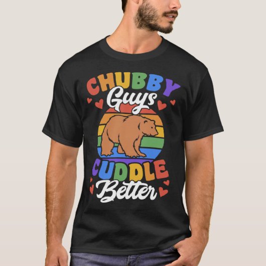 T-shirt Chubby Les gars Cuddle Meilleur Gay Grizzly Bear P (Devant)