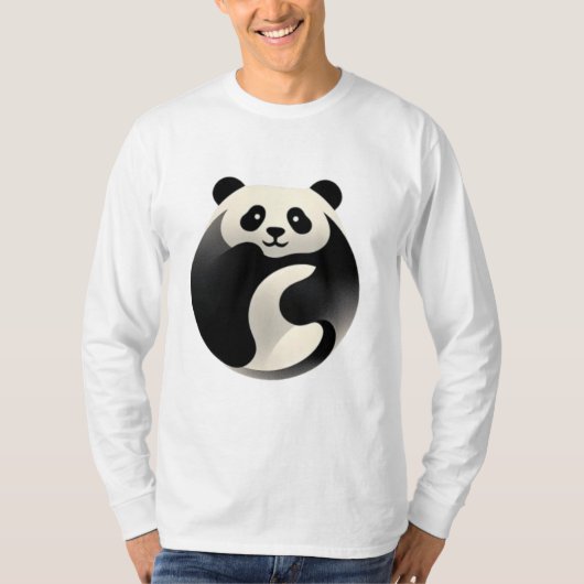 T-shirt Chubby Panda - Cutesse en noir et blanc (Devant)