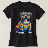 T-shirt Chubby Pitbull Chien Chuppy Chuppy Chuppy (Design devant)