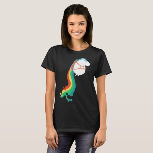 T-shirt Chubby Unicorn Rainbow Jetpack (Devant entier)