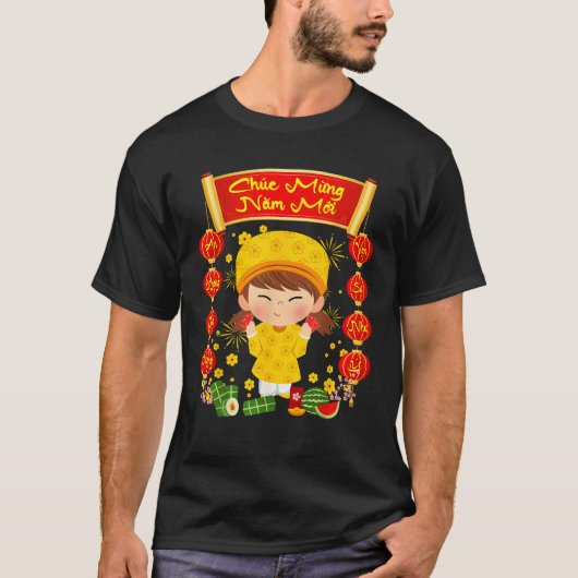 T-shirt Chuc Mung Nam Moi Happy Lunar New Year Vietnamese (Devant)