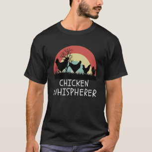 T-shirt Chuchoteur de poulets avec poulet de jardin rétro