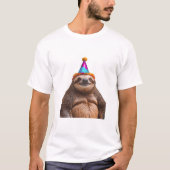 T-shirt Chunky Sloth birthday party hat gift funny meme pr (Devant)