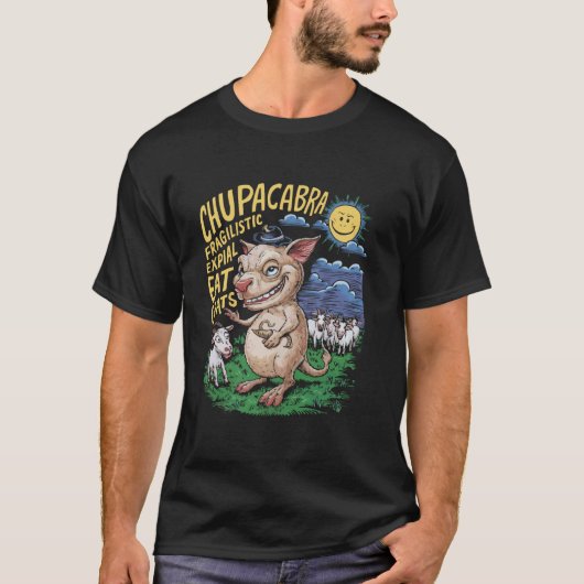T-shirt Chupacabra Créature légendaire Mythique Bête Crypt (Devant)