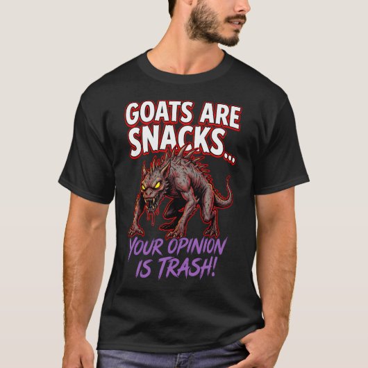 T-shirt Chupacabra Goats Are Snacks Funny Cryptid Humor (Devant)