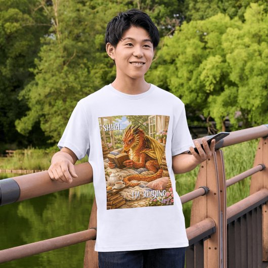 T-shirt Chut… Je lis Confort de lecture Dragon