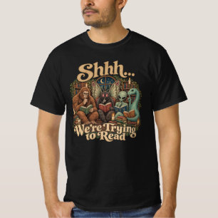 T-shirt Chut ! Nous essayons de lire Cryptide Bigfoot Moth