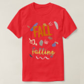 T-shirt Chute artistique et mignonne automne s'amuse autom (Design devant)