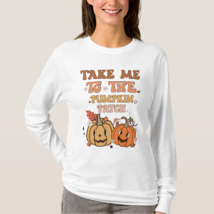 T-shirt Chute Citrouille patchs amoureux chute fun