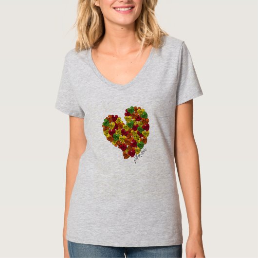 T-shirt Chute d'amour - Feuilles d'automne (Devant)