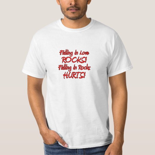 T-shirt chute dans l'amour et les roches (Devant)