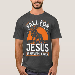 T-shirt Chute de Jésus il n'a jamais feuille Dieu lion cro