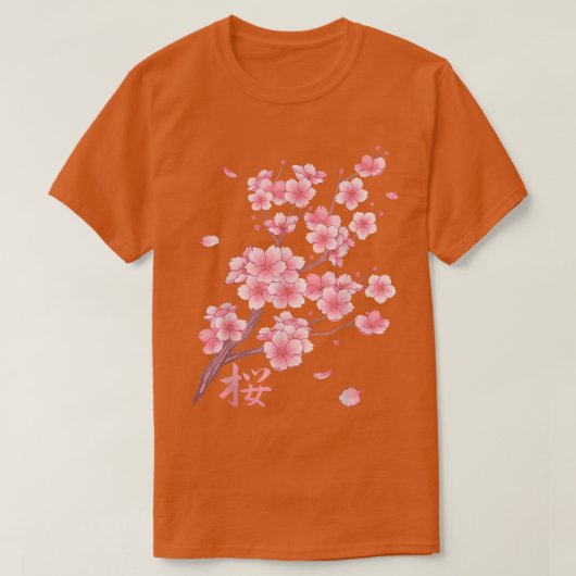 T-shirt Chute de la fleur de cerisier Sakura (Design devant)