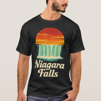 T-shirt Chute du Niagara Coucher de soleil Rétro