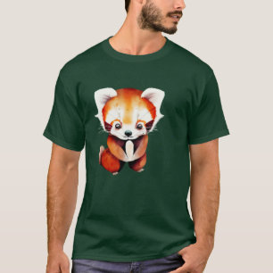 T-shirt Chute en amour avec le Panda Rouge Kawai