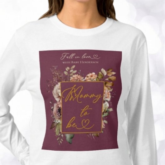 T-shirt Chute En Amour Bourgogne Fleurs D'Automne
