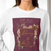 T-shirt Chute En Amour Bourgogne Fleurs D'Automne