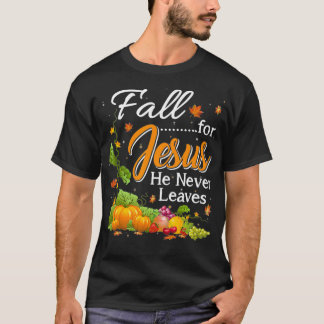 T-shirt Chute Pour Jésus Il N'A Jamais Feuille Chrétien Ai
