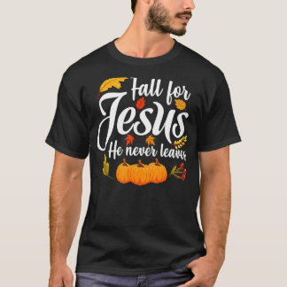 T-shirt Chute pour Jésus Il n'a jamais Feuille Christian T