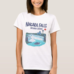 T-shirt Chutes Niagara Ontario Canada Mignon Toit Coloré