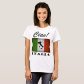 T-shirt Ciao ! Carte italienne de drapeau de l'Italie (Devant entier)
