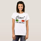 T-shirt Ciao ! Drapeau rouge blanc vert de l'Italie (Devant entier)