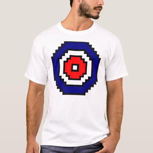 T-shirt Cible de bordage d'art de pixel (Devant)