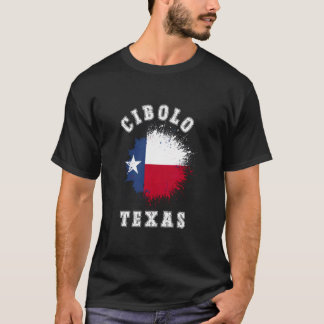 T-shirt Cibolo Texas TX Drapeau Éclaboussé Voyage Vacances