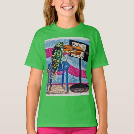T-shirt Cicada Cassandra Joue Le 🎻 Violon (Devant)