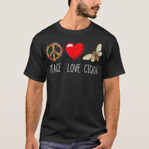 T-shirt Cicada Peace Love Magicicada Brood Insect