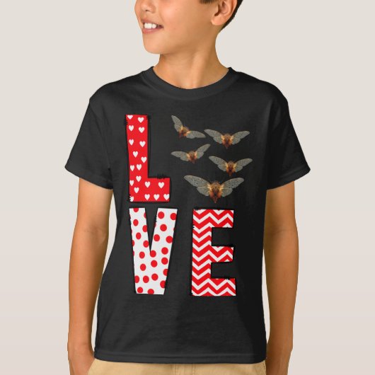 T-shirt Cicada Valentines Day Love Valentine Cute Hearts  (Devant)
