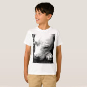 T-shirt cicatrice de harry potter chien pit bull blanc (Devant entier)