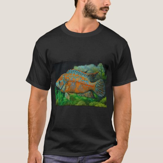 T-shirt Cichlidé à bord noir (Devant)