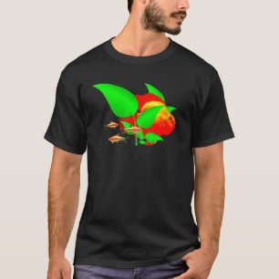 T-shirt Cichlidé perroquet sanguin avec barbillons plantes