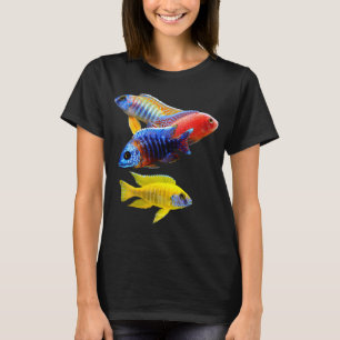 T-shirt Cichlidés africains Poisson Cichlidé Paon Eau Douc