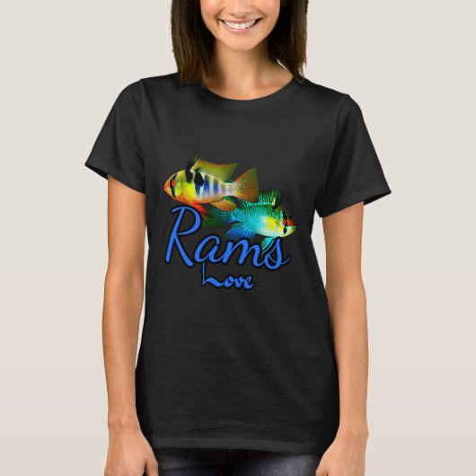 T-shirt Cichlids Love German Blue Ram Aquarium Fish Tank O (Devant)