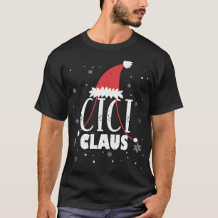 T-shirt Cici Claus Santa Hat Cute Grandma Cici Noël F