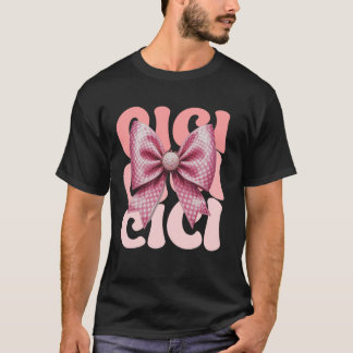 T-shirt Cici Coquette Arc Rose Mignonne Grand-mère Fête de