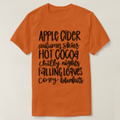 T-shirt Cidre de pomme cacao chaud qui tombe Feuilles (Design devant)