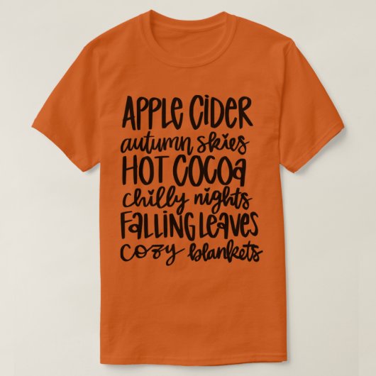 T-shirt Cidre de pomme cacao chaud qui tombe Feuilles (Design devant)