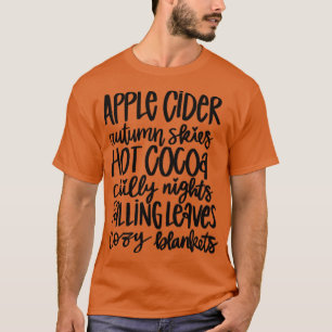 T-shirt Cidre de pomme cacao chaud qui tombe Feuilles
