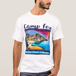 T-shirt Ciel bleu et rouge de Fox de camp dans le cadre