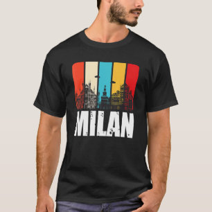 T-shirt Ciel de Milan Rétro Italie Du Nord Italie Milan C